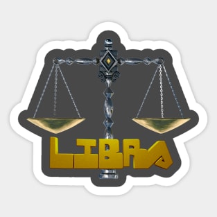 Front and Back 3D Libra Scales Sticker